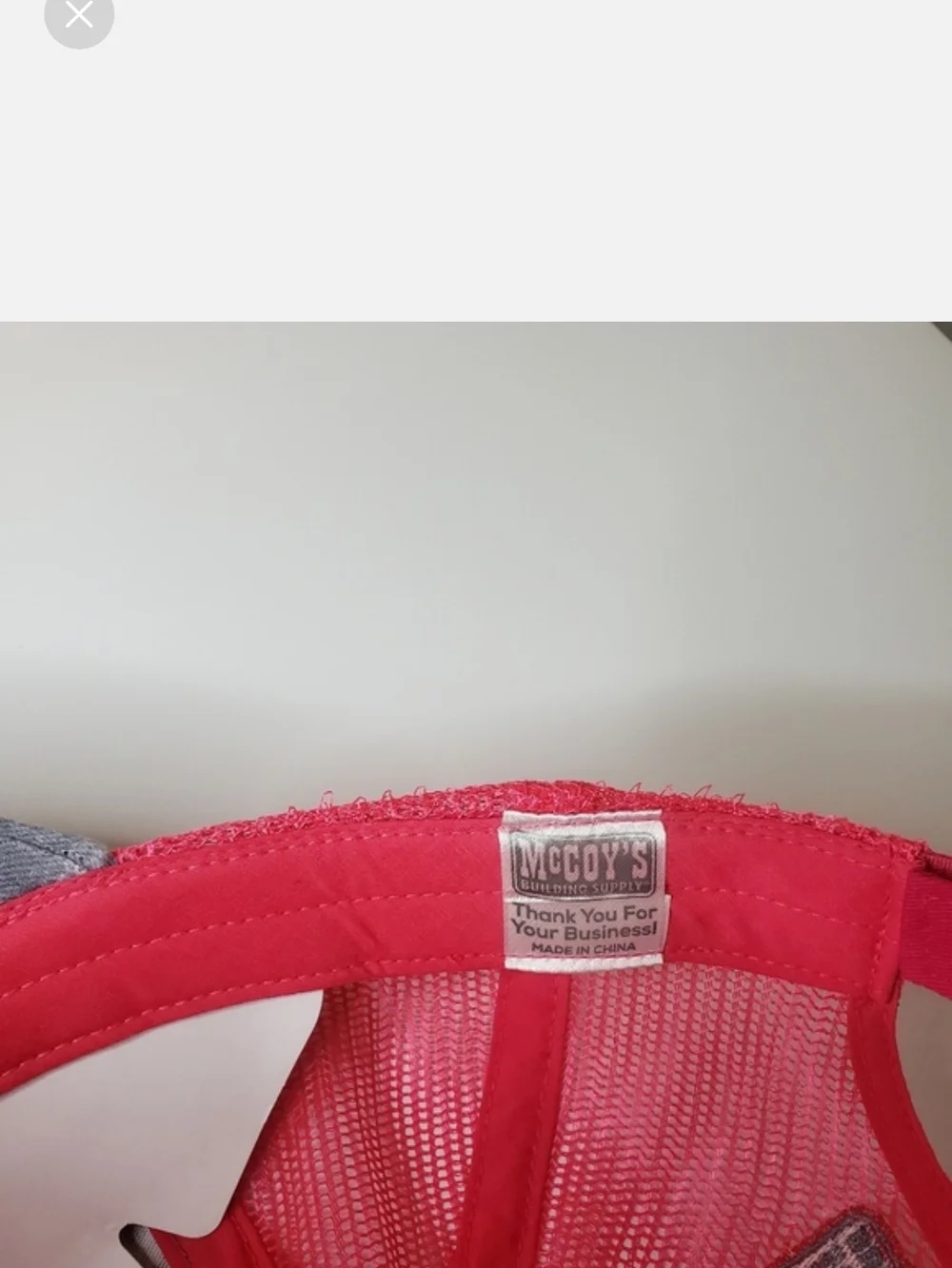 McCoy's Building Supply Pink & Gray Acid Wash Distressed Trucker Hat Neon Mesh